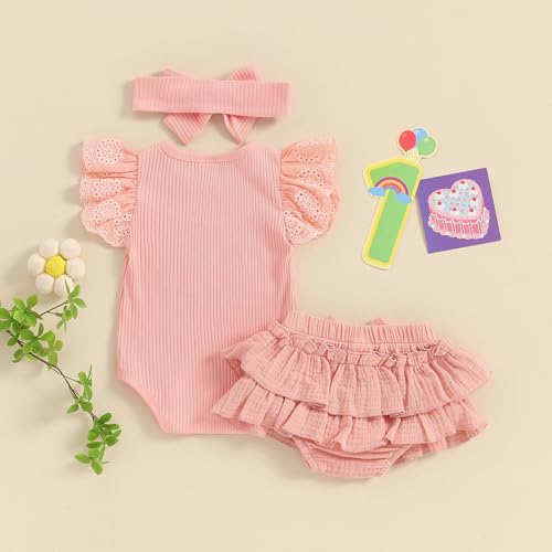 Mubineo Baby Girl Summer Clothes Hello Im New Here Outfits Newborn Romper Ruffle Skirt Shorts Coming Home Outfit4