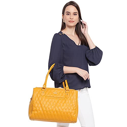 Image of KLEIO Large Multi Utility Compartments Quilted Work Women Ladies Laptop Hand Bag Purse for College Girls
