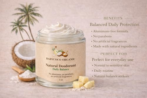 Image of Natural Deodorant Cream for adults - Daily Balance - Aluminum Free,Fragrance free, Gentle Everyday Odor Protection, Handmade in Miami, 3 oz