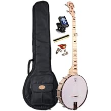 Deering Goodtime LEFT HANDED 5-String Maple Openback Banjo DECO Bronze Hardware with Gig Bag, Tuner, Mute, Picks Instrument Alley Open Back Combo