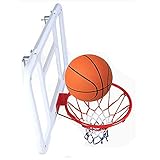 QARNBERG Wandmontiertes Basketballkorb-Rückwand- und Netz-Set für den Innen- und Außenbereich, das ganze Jahr über, 74,5 cm x 55 cm