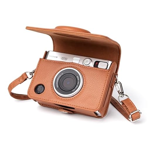 MUZIRI KINOKOO Fuji Mini EVO Funda Estuche para cámara Compatible con Fuji Instax Mini EVO Bolsa Protectora para cámara con Correa Ajustable para el Hombro (Marrón) | Ya disponible en tu tienda friki favorita! En mundofriki.es!