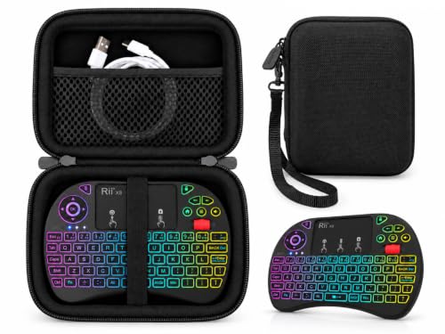 CaseSack Étui pour clavier Rii X8 Mini, clavier sans fil portable 2,4 GHz avec pavé tactile et souris