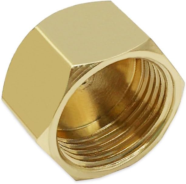 Hooshing 20PCS 3/8 Inch Brass Compression Cap Stop Valve Flare Tube Cap Gas Line Cover Compression Pipe Fittings