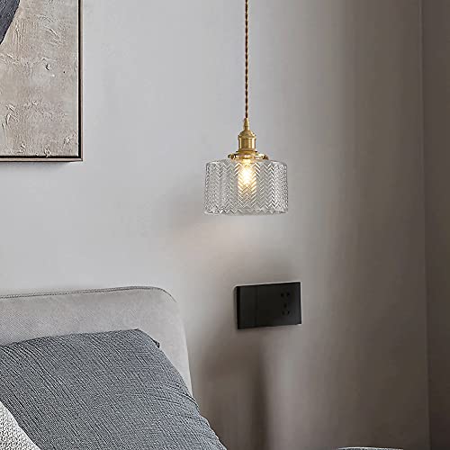 Lámpara colgante de latón E27 estilo granja para dormitorio 7