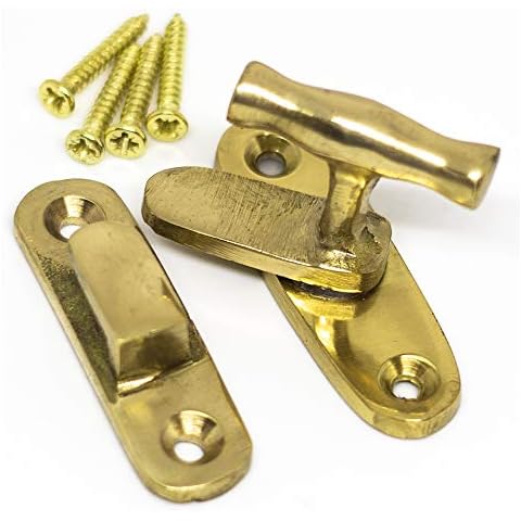 Brass Showcase Fastener Lock Display Cabinet Cupboard Door Latch Catch Turn UK Cover