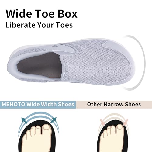 MEHOTO Slip On Loafers | Men's Wide Toe Box Shoes | Zero Drop Sole | Minimalist Sneaker | Comfortable Arch Support Walking Tennis for Plantar Fasciitis Foot Heel Pain Relif Size 7-122