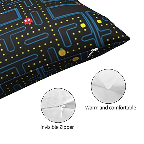 Retro Video Game Pattern Pillowcase For Hair And Skin, Queen Size (20X30 Inches) Bed Home Decor Pillow Cover - Soft And Cozy Brushed Microfiber - Hidden Zipper Closure Print #TOP4