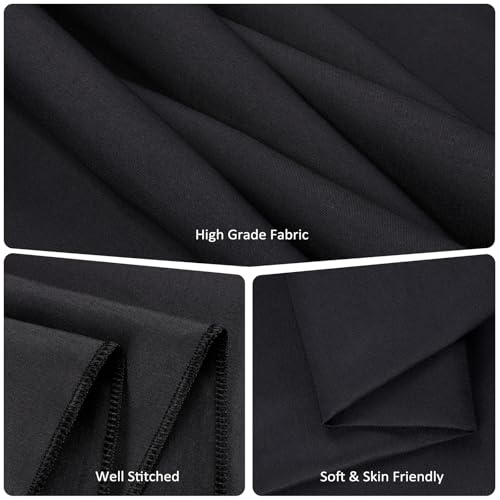 CKIKU 8 Packs Round Tablecloth 60 Inch Black Tablecloths for Circle Tables, Washable Polyester Fabric Tablecloths, Wrinkle Resistant Table Cloth Round Cover for Wedding Party Banquet Dining by CKIKU - Used condition - Image 5