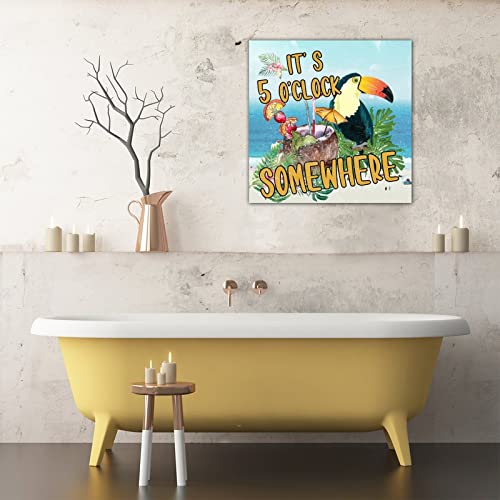 Panneau en bois It's 5 O'Clock Somewhere de décoration murale 40,6 cm - 7