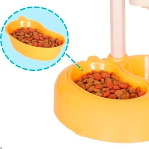 Comedouro E Bebedouro Para Cães Cachorro E Gatos Amarelo