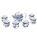 WYCSAD Tetera de 350 ml Hervidor de Porcelana de 7 Piezas con Bandeja de Drenaje de 6 Tazas Espesar portátil Sala de té Hogar 16X11 CM (Color : E) (E)