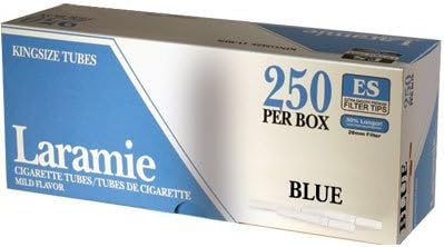 1 Box - 250pc Laramie King Size Light Cigarette Tubes