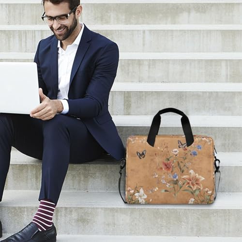 Maletín portátil para laptop 15.6 pulg con diseño flores miniatura 3