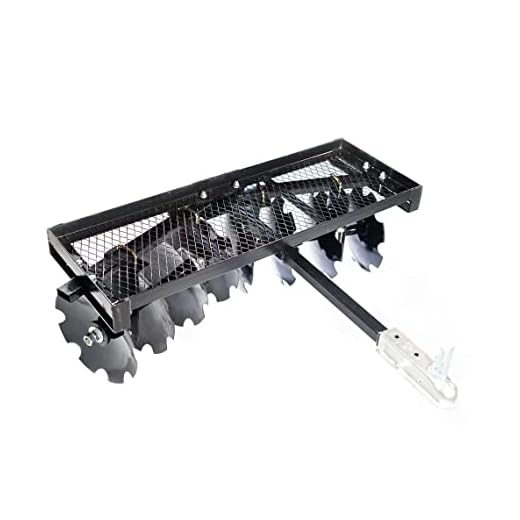 Titan Distributors Inc. 4-Ft Notched Disc Harrow Attachment Pull Behind for ATV and UTV 2-in Towball Hitch
