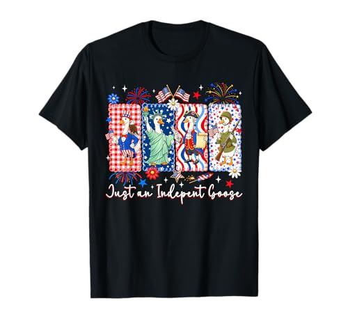 Just an Independent Goose Patriotic USA Flag 4th of July Kid T-Shirt