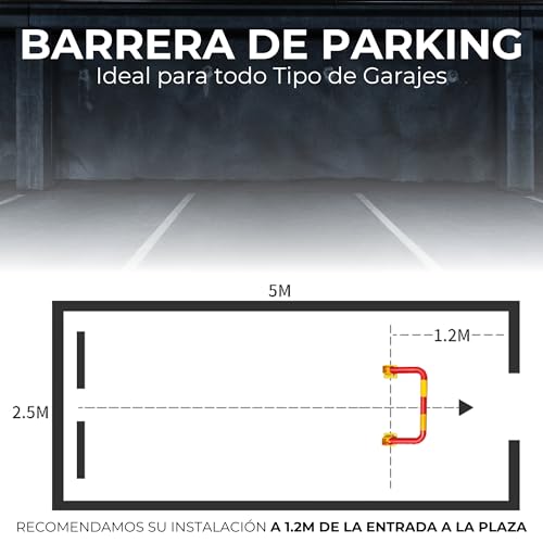 Miniatura 5 de Starluxe - Cepos Parking - Barrera Parking Con 2 Juegos De Llaves - Cepo Parking De Color Rojo Y Amarillo - Cepo Para Parking Interior Y Exterior - Barrera Plaza Parking Y Plaza Garaje