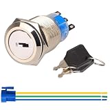 Gebildet Vorverkabelt EIN/AUS Schlüsselschalter 19mm 0~250V/5A NO/NC Schlüssel Zündung für Elektro-Scooter Roller AVT