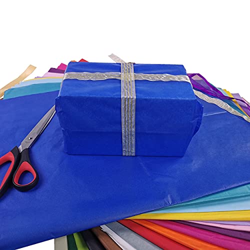 Blaues Seidenpapier, 25 große Blätter, säurefreies Kunstpapier, perfekt für Geschenkverpackungen, Aufbewahrung, Verpackung, Großpackung, Archivierung, Zerkleinerung, 70 x 50 cm Blattgröße