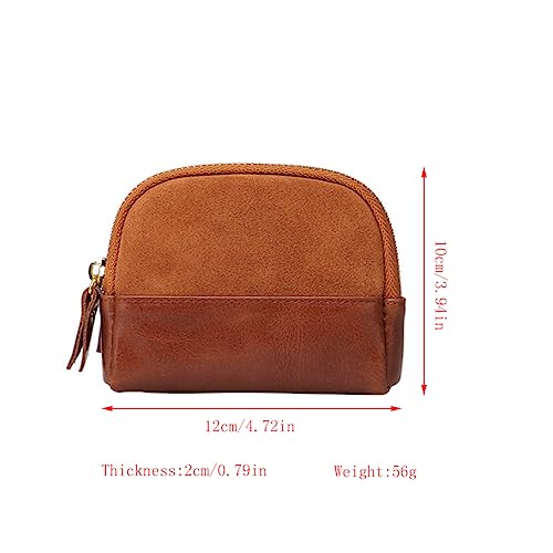 1 Pcs Leather Zipper Coin Purse Shell Shape Wallet With Key Ring, Coin Organizer, Change Holder,Card Case, Mini Leather Zipper Storage Bag for Men & Women2