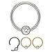 Treuheld® Silberner Segmentring-Clicker Piercing mit Kristall | Größe: 1.2 x 6 mm (Kugel: 4mm)