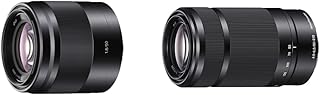 Sony SEL50F18 E Mount - APS-C 50mm F1.8 Prime Lens (Black) & SEL55210 E Mount APS-C 55-210 mm F4.5-6.3 Telephoto Zoom Lens - Black
