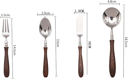 Miniatura 6 de cathyladi Juego de cubiertos de tenedores y cucharas juego de utensilios de 24 piezas para 6 acero inoxidable incluye cuchara de tenedor espejo