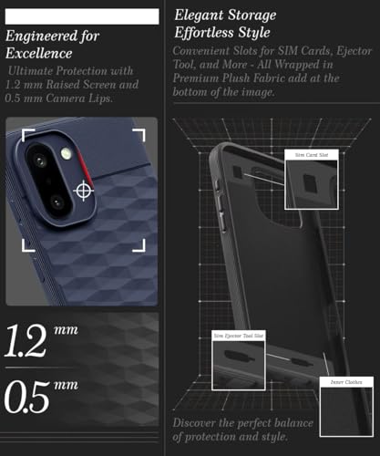 Image of WOW IMAGINE Back Cover for 1+ OnePlus 15R 5G 2025 with Hexa Cube Design | Ultra Slim Soft Rubberised Case | Inner Velvet Fabric | Silicone Flexible Mobile Case | Camera Protection - Blue
