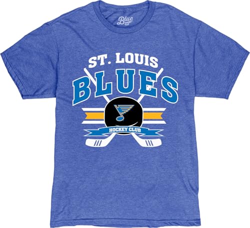 Blue 84 Standard NHL Officially Licensed T-Shirt Heathered Hockey Puck, Team Color