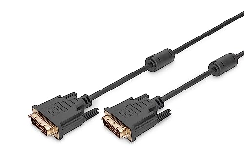 DIGITUS DVI Anschlusskabel, DVI(24+1), 2x Ferrit St/St, 3.0m, DVI-D Dual Link, schwarz