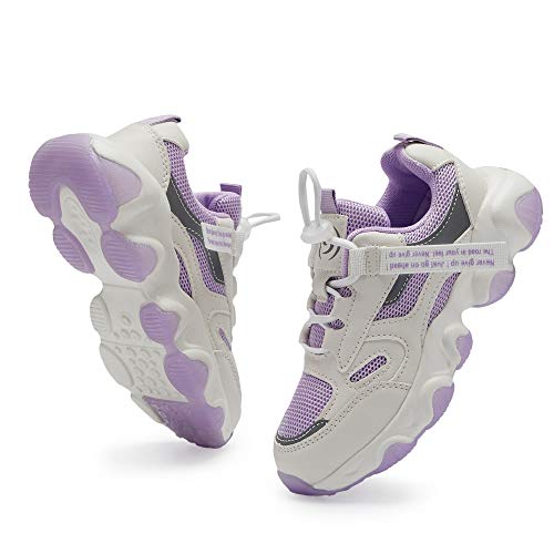 Hetios Kids Purple Sneakers Hook And Loop School Uniform Sneaker Athletic Running Walking Shoes For Girls Boys Little Kid Us Size 3 #TOP2