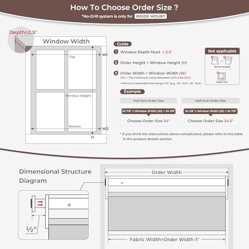 Allesin zen No Drill No Tools Blackout Roller Shades for Windows, 100% Blackout Linen Fabric,Renter-Friendly,UV Protection,Cordless Roller Blinds for Home, Office, Bedroom(White,28x72) by Allesin zen - Used condition - Image 7