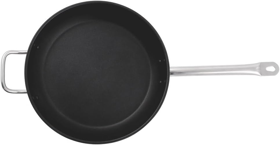 Soro Essentials- 14” Stainless Steel Non Stick Restaurant Frying Pan with Helper Handle- Non Stick Coated Fry Pan Skillet Egg Pan Omelet Pan for Searing Sautéing Induction Ready Kitchen Restaurant