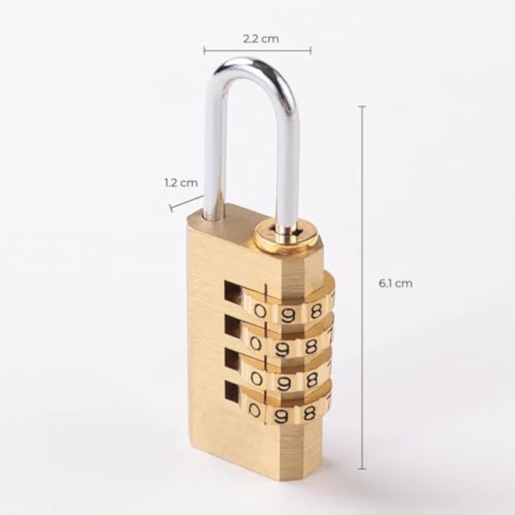 4-Digit Code Combination Brass Lock for Luggage