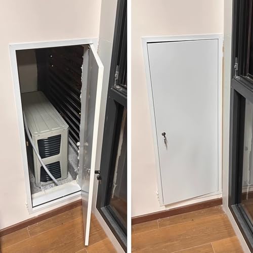 klapa rewizyjna, Biały panel dostępu do kanałów HVAC z zamkiem