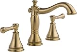 Delta Faucet Cassidy Widespread Bathroom Faucet 3 Hole, Gold Bathroom Faucet, Bathroom Sink Faucet,...