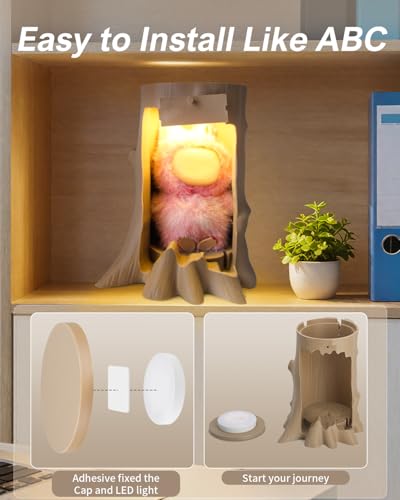Display Case, with Light Display Case for Figures Storage Case for 7 Inch Doll - Unique Hollow Design for Halloween, Christmas Décor Ideal Gift for Collectors — view 6