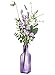 Sullivans 15" Artificial Lavender Pick with 6" Purple Glass Vase