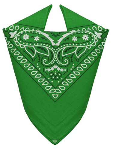 Van Der Rich ® - Bandanas 100% Coton avec motif Paisley pour Homme Femme (Vert, TU)