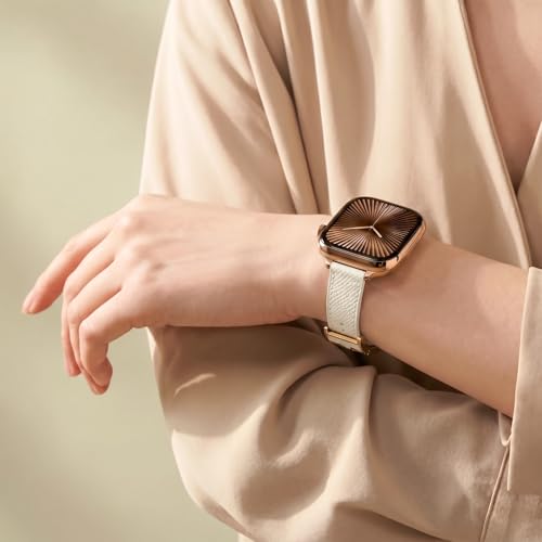 Slim Leather Band Compatible with Apple Watch Patented Iconic H Buckle by CrazyGrass - Used condition - Image 4