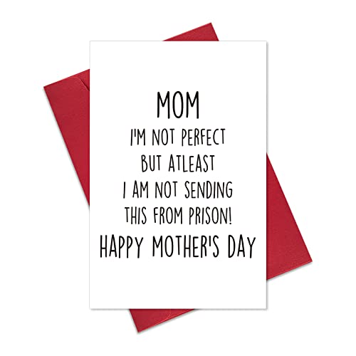 Ogeby Rude Mothers Day Card Gifts from Daughter Son, Funny Mother’s Day Card Gift for Mom, I’m Not Sending This from Prison