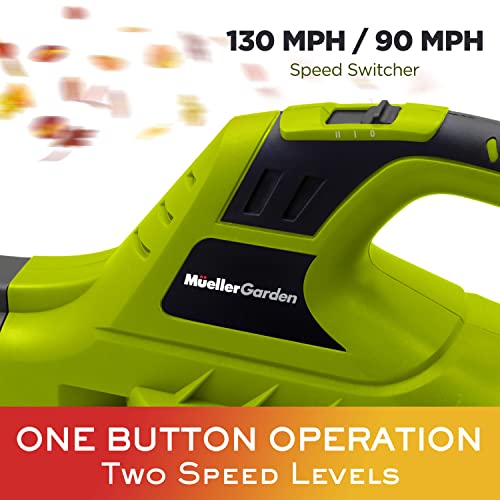 Mueller Ultrastorm Cordless Leaf Blower, 20 V Powerful Motor, Electric Leaf Blower For Lawn Care, Battery Powered Leaf Blower Lightweight For Snow Blowing (Battery & Charger Included) #TOP1
