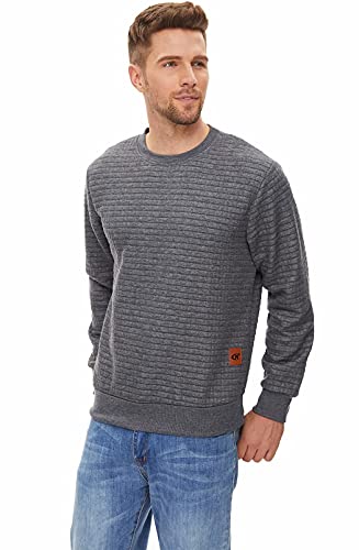 Tyhengta Men's Crewneck Sweatshirt Long Sleeve Pullover Shirts Black Large #TOP1