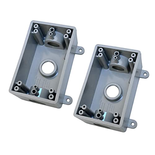 Yxx-Tech Single-Gang Electrical Box, Suitable 1/2-Inch Or 3/4-Inch Electrical Conduit Weatherproof Outdoor Outlet Box, Ul Listed，Plastic Junction Box Outlet（2Pcs） #TOP18