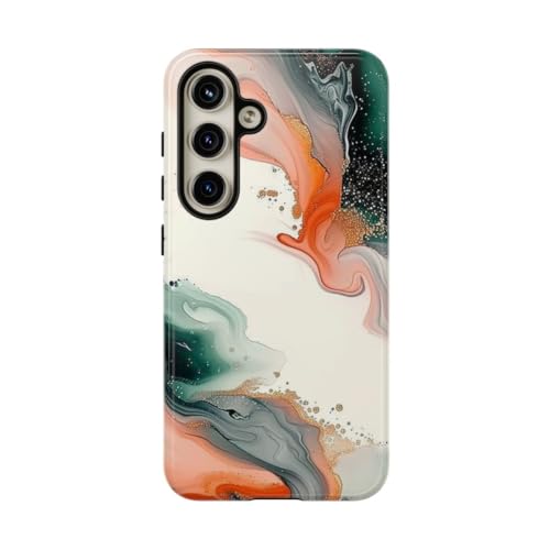 Coque abstract swirls green coral Samsung S24 pour votre style