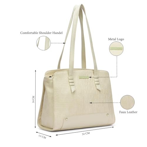 Image of Caprese Sansa Large Satchel Shoulder Bag for Women with Multiple Compartments & Zipper Closure | Versatile Shoulder, Crossbody & Handheld Bag for Work, Travel, and Everyday Use