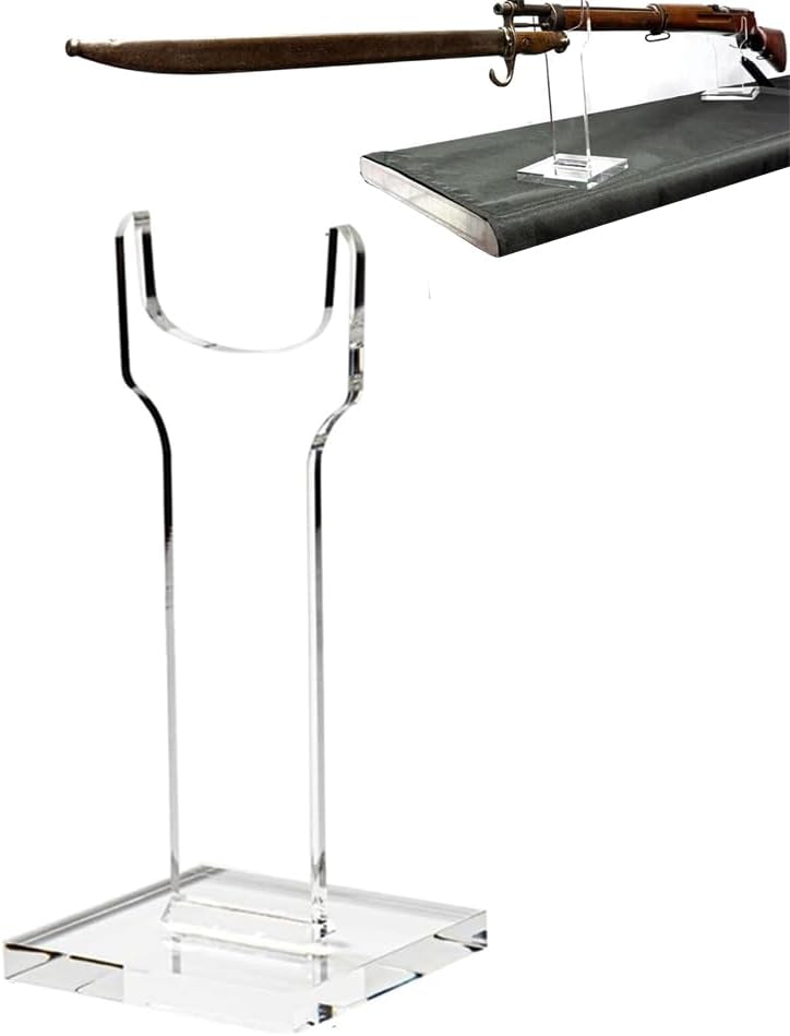 1 Pack Rifle Display Stand, Long Gun & Pistol Rack, Acrylic, Vertical Gun Display Stand (6+8 inch)