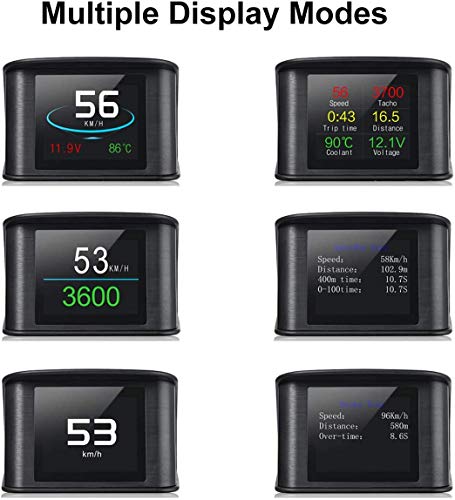 ACBungji Car Head up Display Speedometer Tachometer HUD Headup Display Speed Projector P10 OBD II Mo