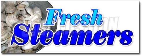 48" Fresh Steamers Decal Sticker Seafood Oysters Clams Bottom dwellers