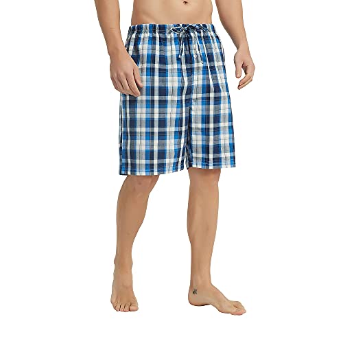 Vulcanodon Men'S 100% Cotton Woven Pajama Shorts, Lightweight Pajama Shorts With Big Pockets For Men Plaid Pj Bottoms thumb #2